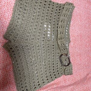 Olive Crochet Women Shorts